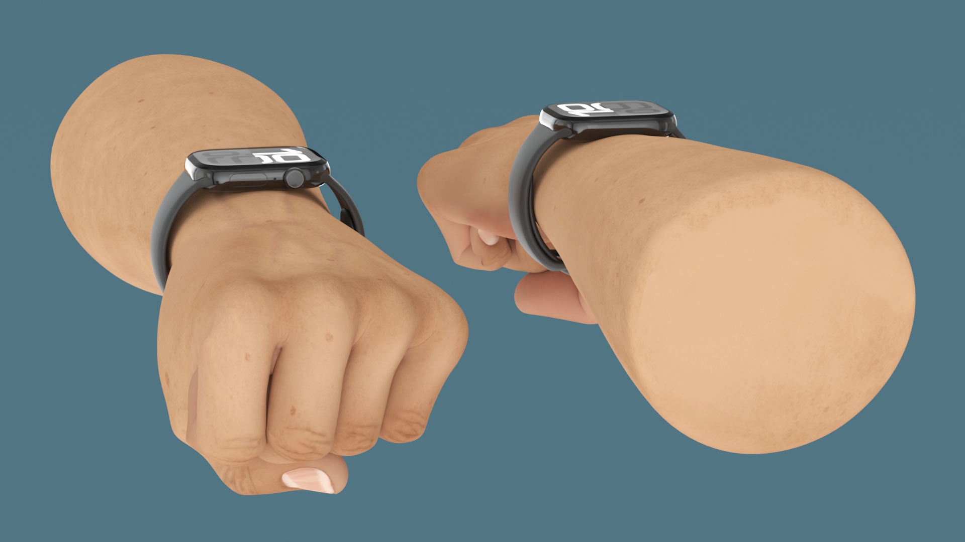 3D Apple Watch Series 10 Black on Wrist Hand