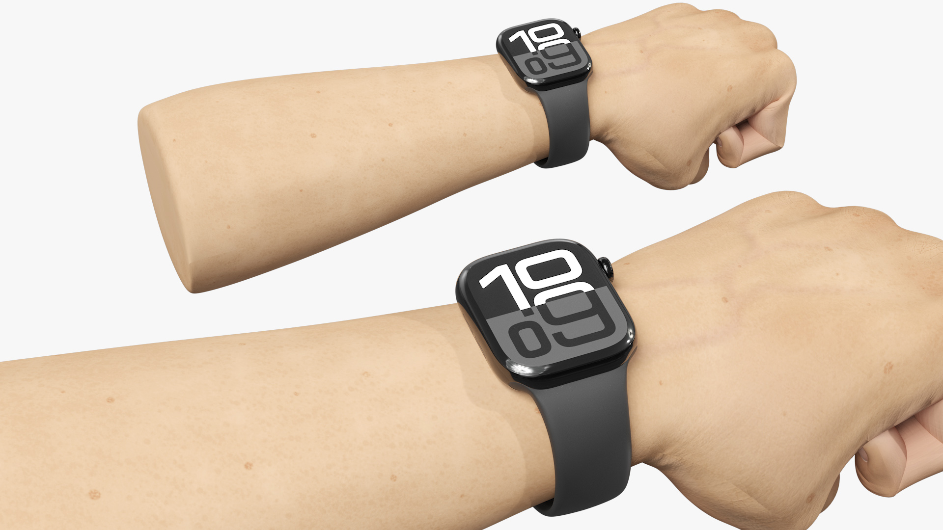 3D Apple Watch Series 10 Black on Wrist Hand