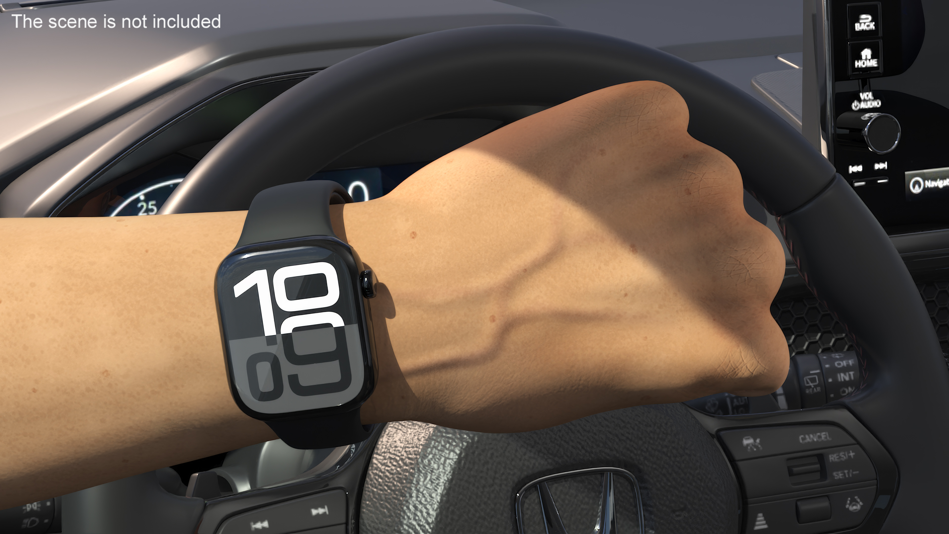 3D Apple Watch Series 10 Black on Wrist Hand