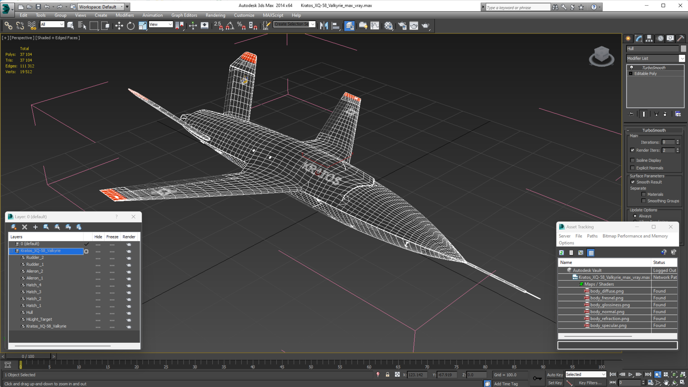 3D Kratos XQ-58 Valkyrie