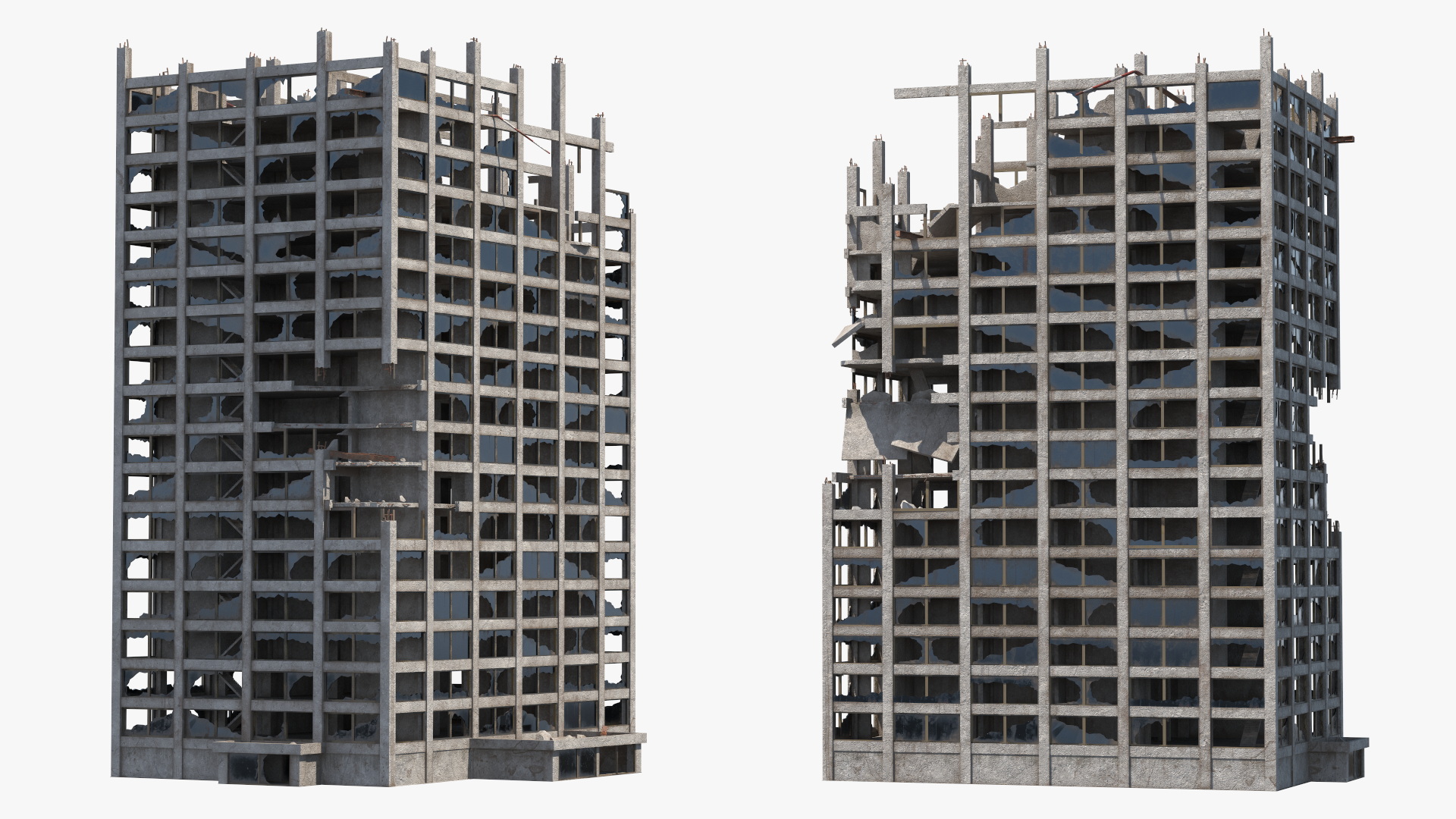 3D Destroyed Building Construction