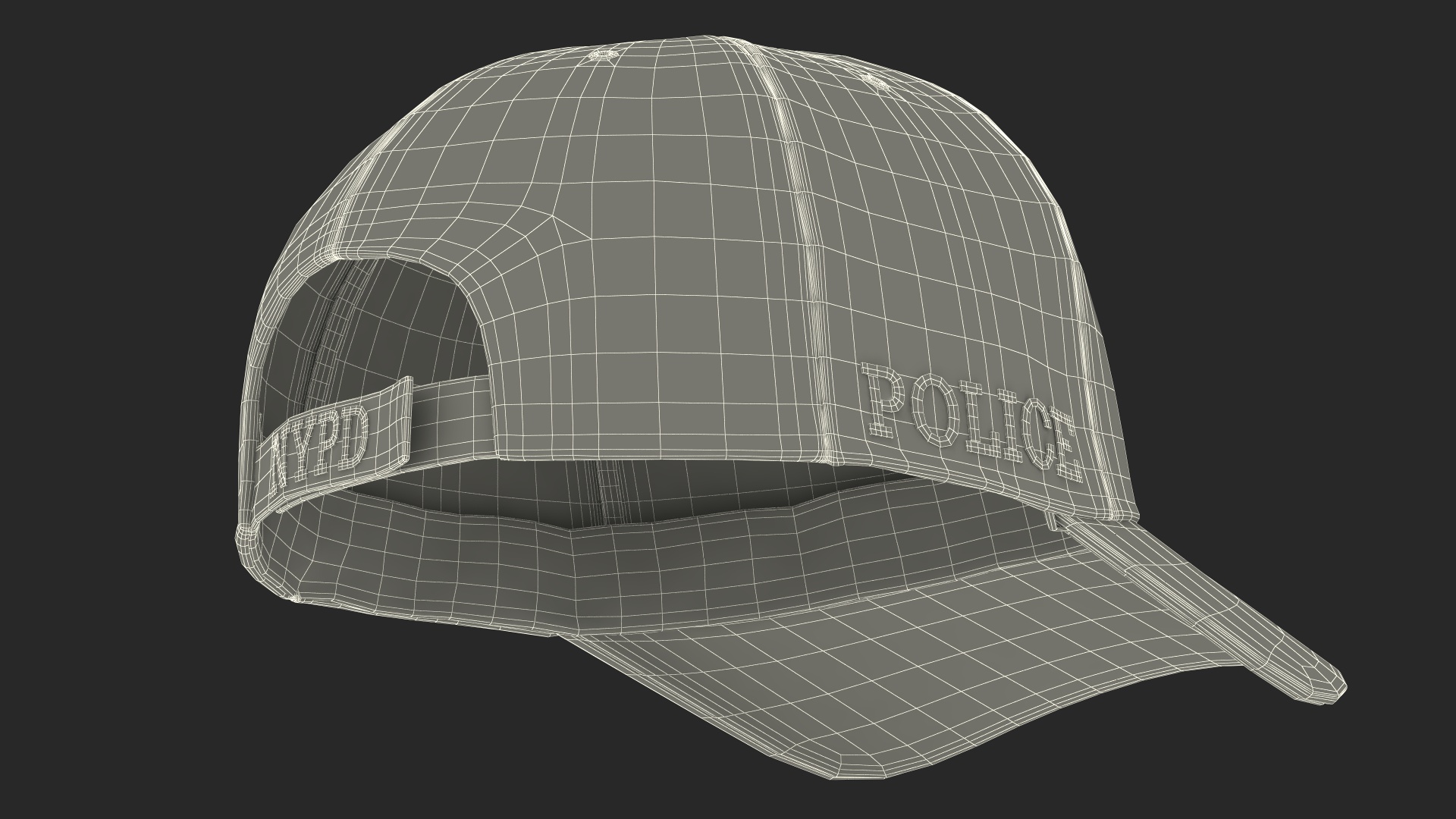 Police Baseball Cap 3D model