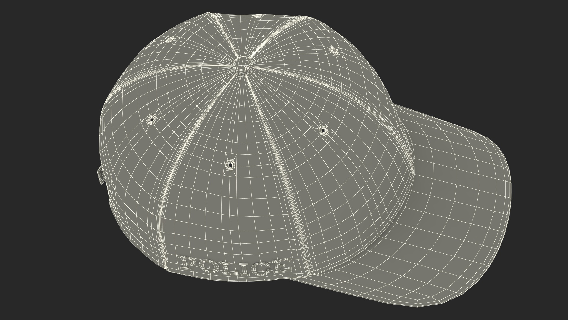 Police Baseball Cap 3D model