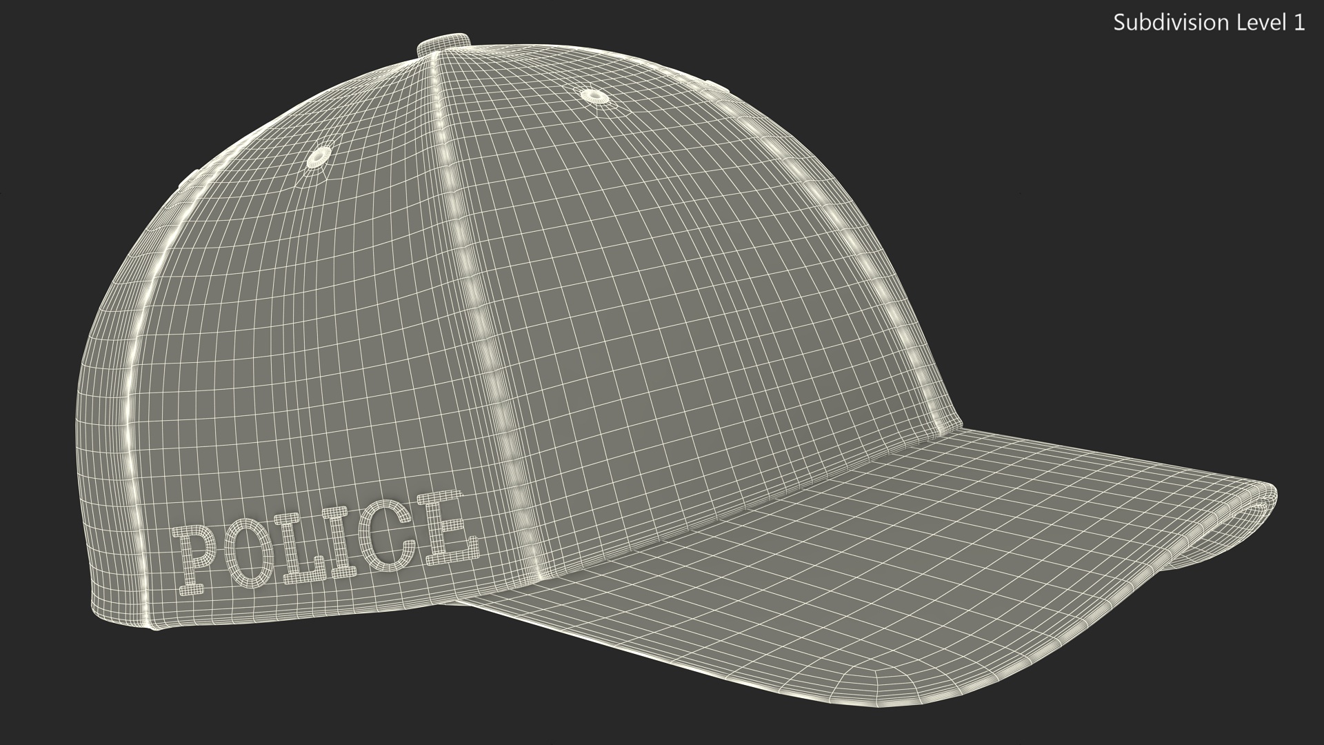 Police Baseball Cap 3D model