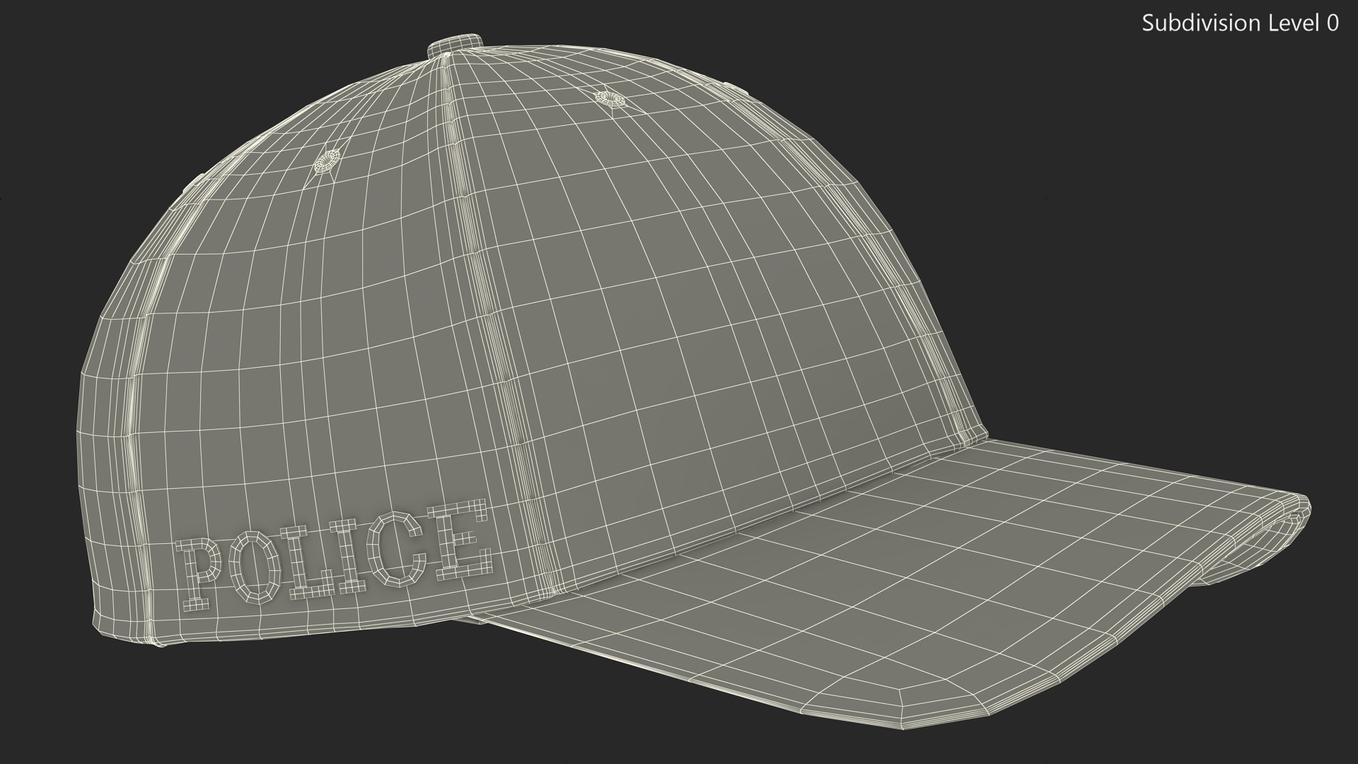 Police Baseball Cap 3D model