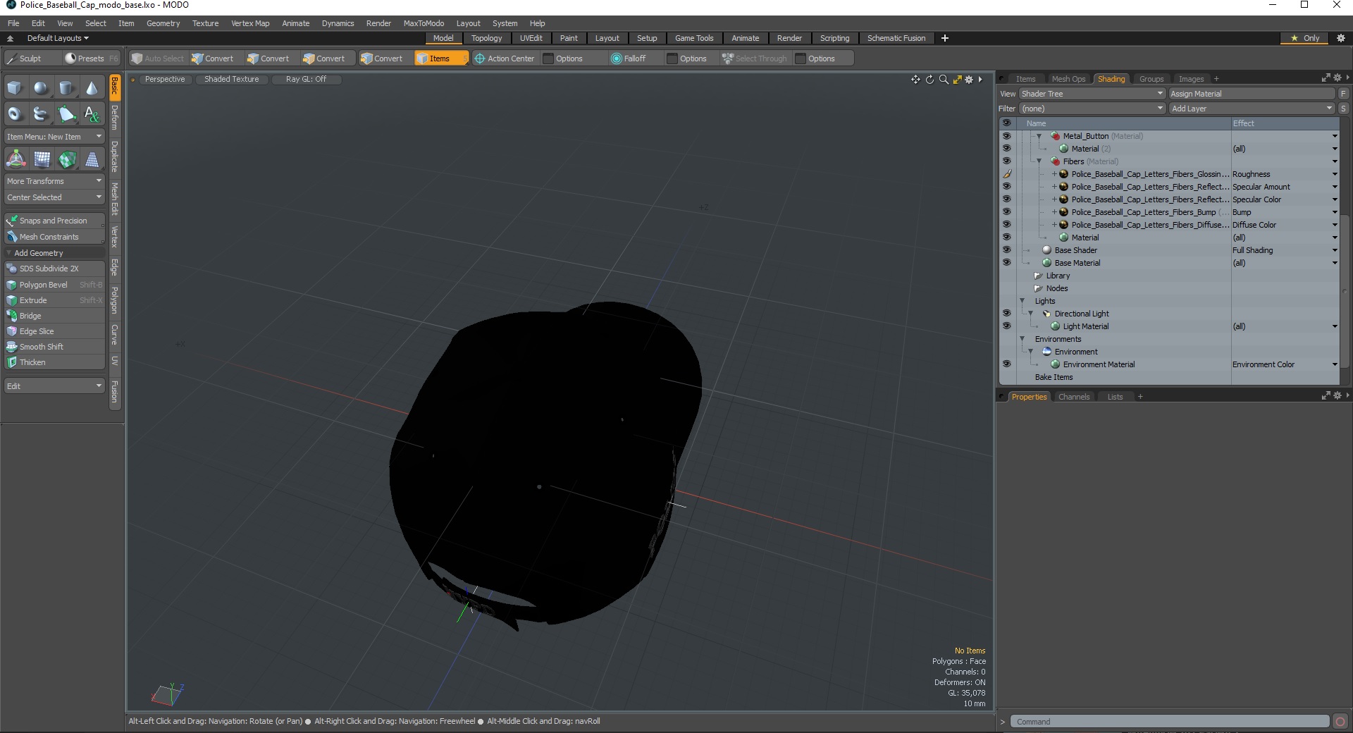 Police Baseball Cap 3D model