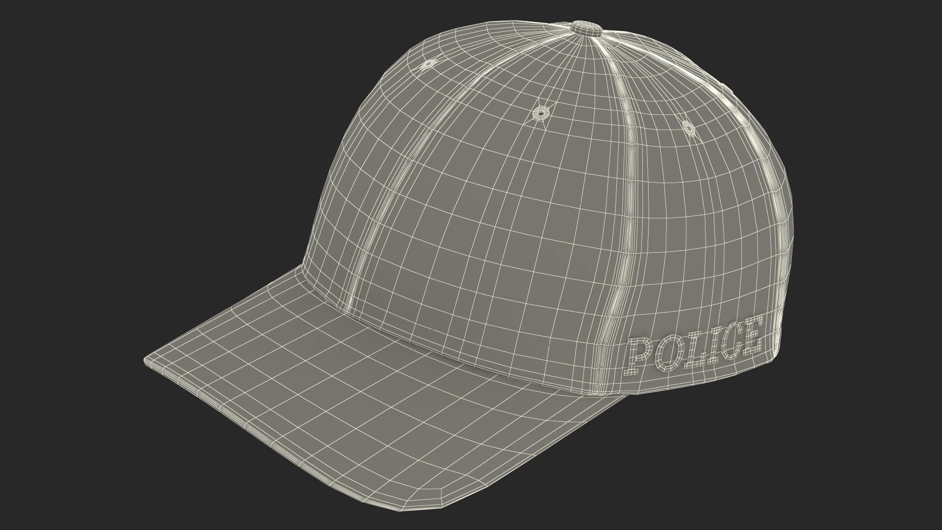 Police Baseball Cap 3D model