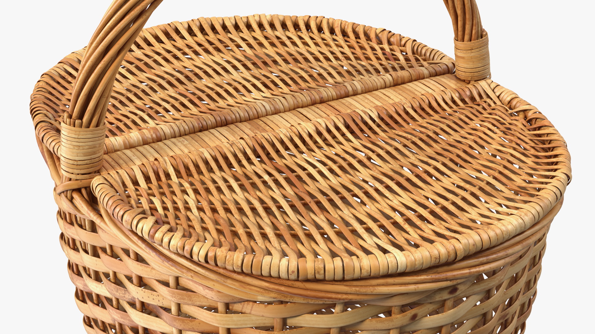 Handcrafted Wicker Picnic Basket 3D
