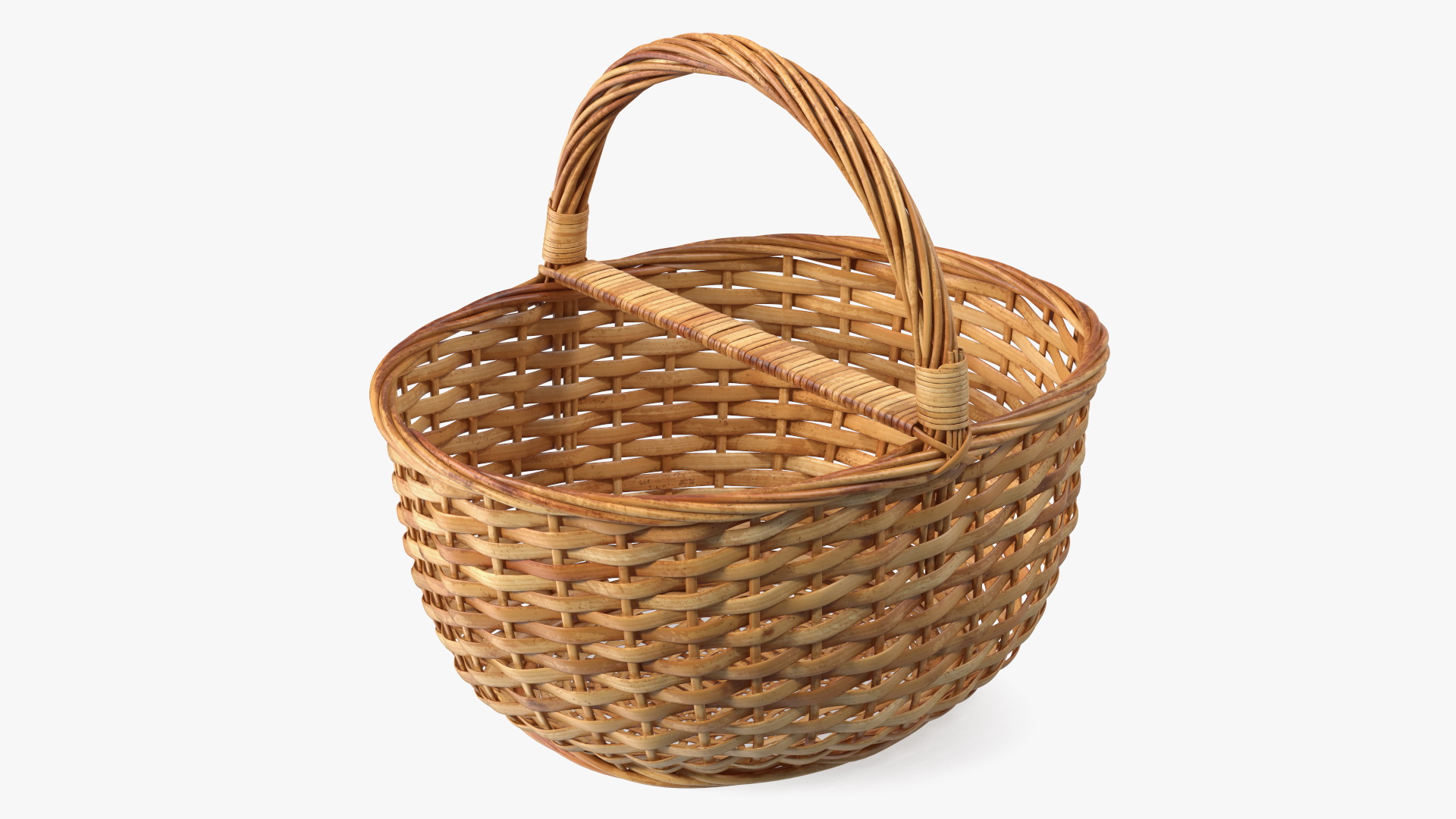 Handcrafted Wicker Picnic Basket 3D