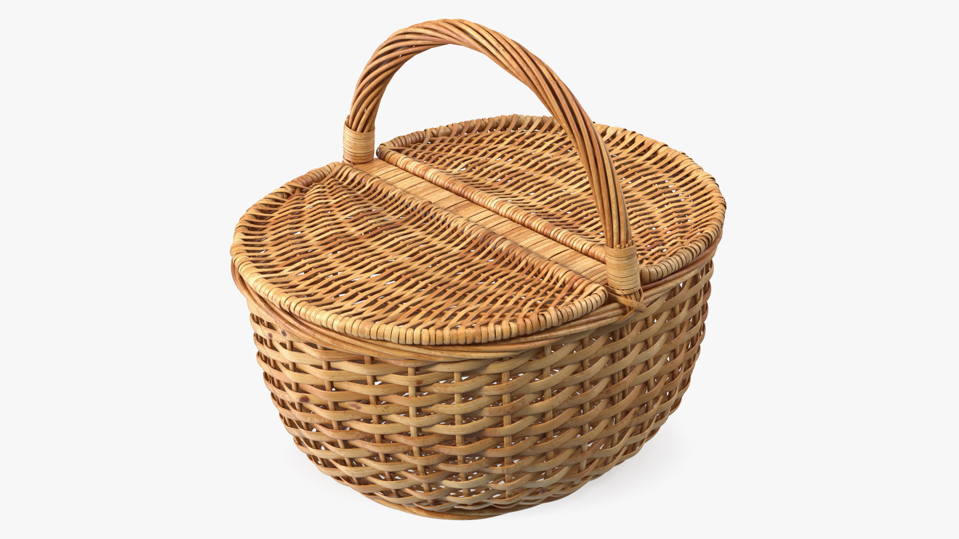 Handcrafted Wicker Picnic Basket 3D