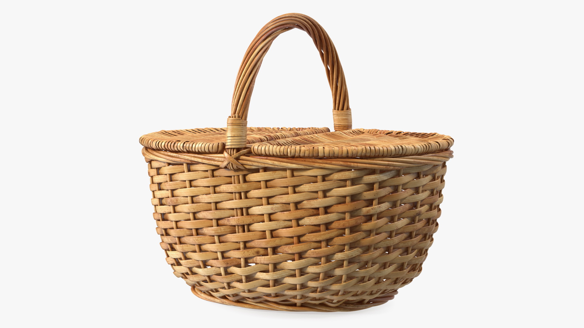 Handcrafted Wicker Picnic Basket 3D