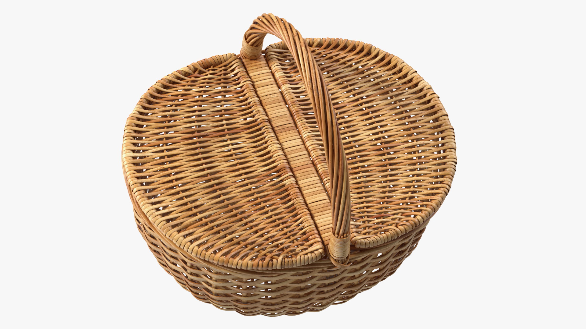 Handcrafted Wicker Picnic Basket 3D