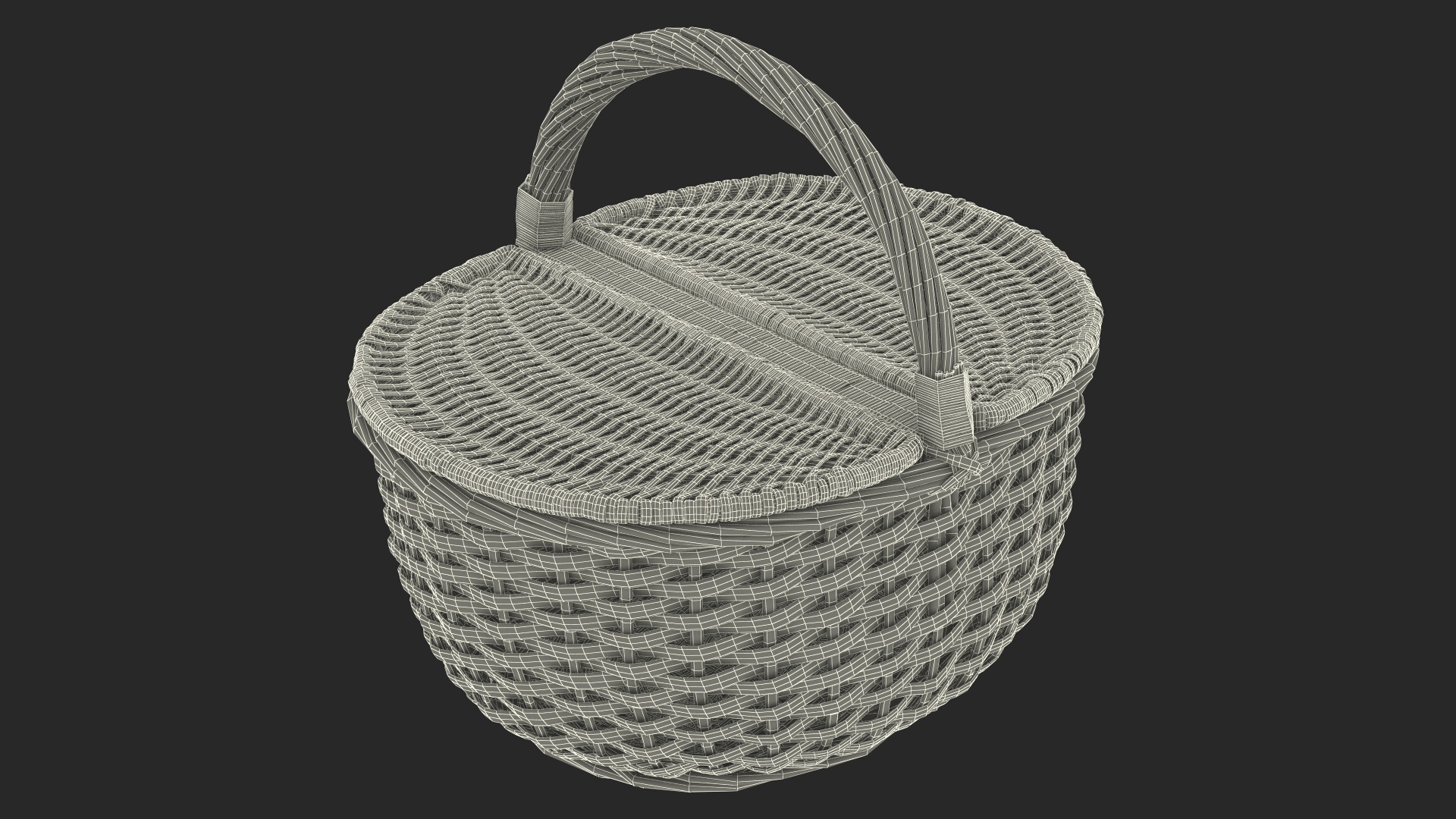Handcrafted Wicker Picnic Basket 3D