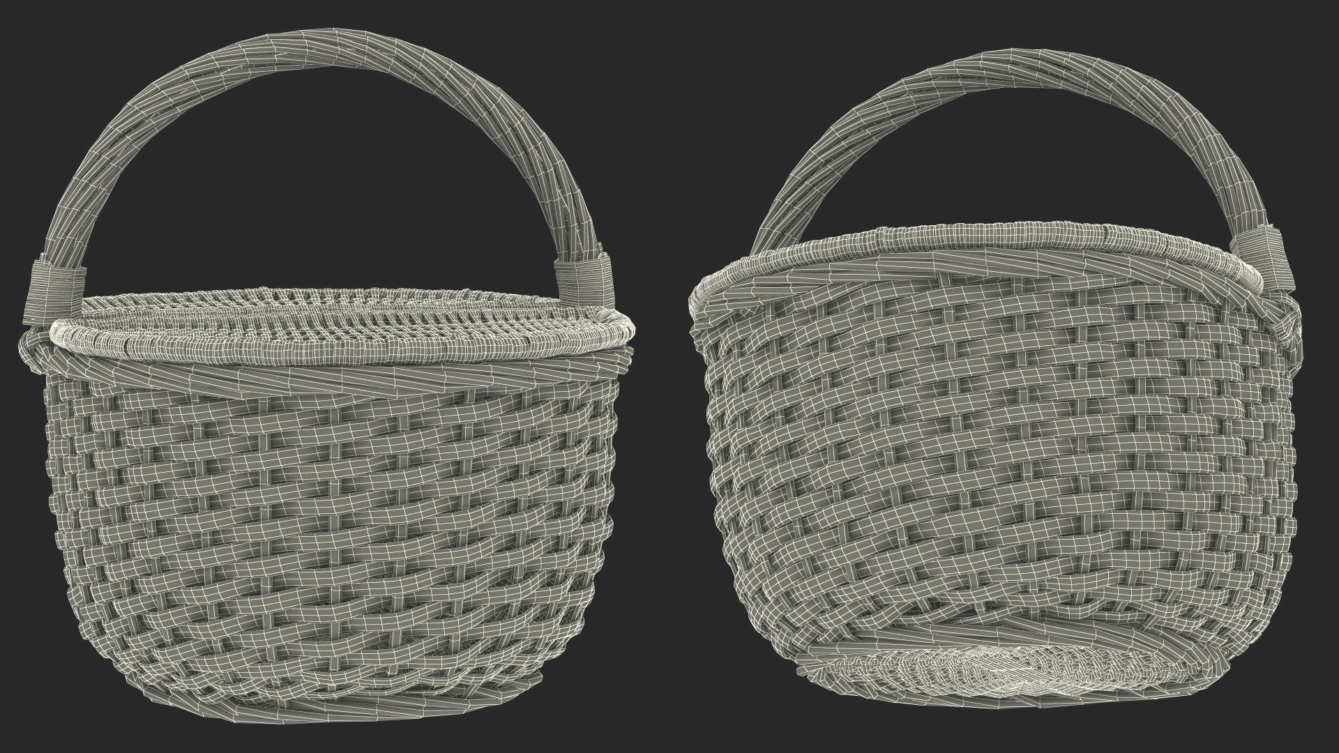 Handcrafted Wicker Picnic Basket 3D