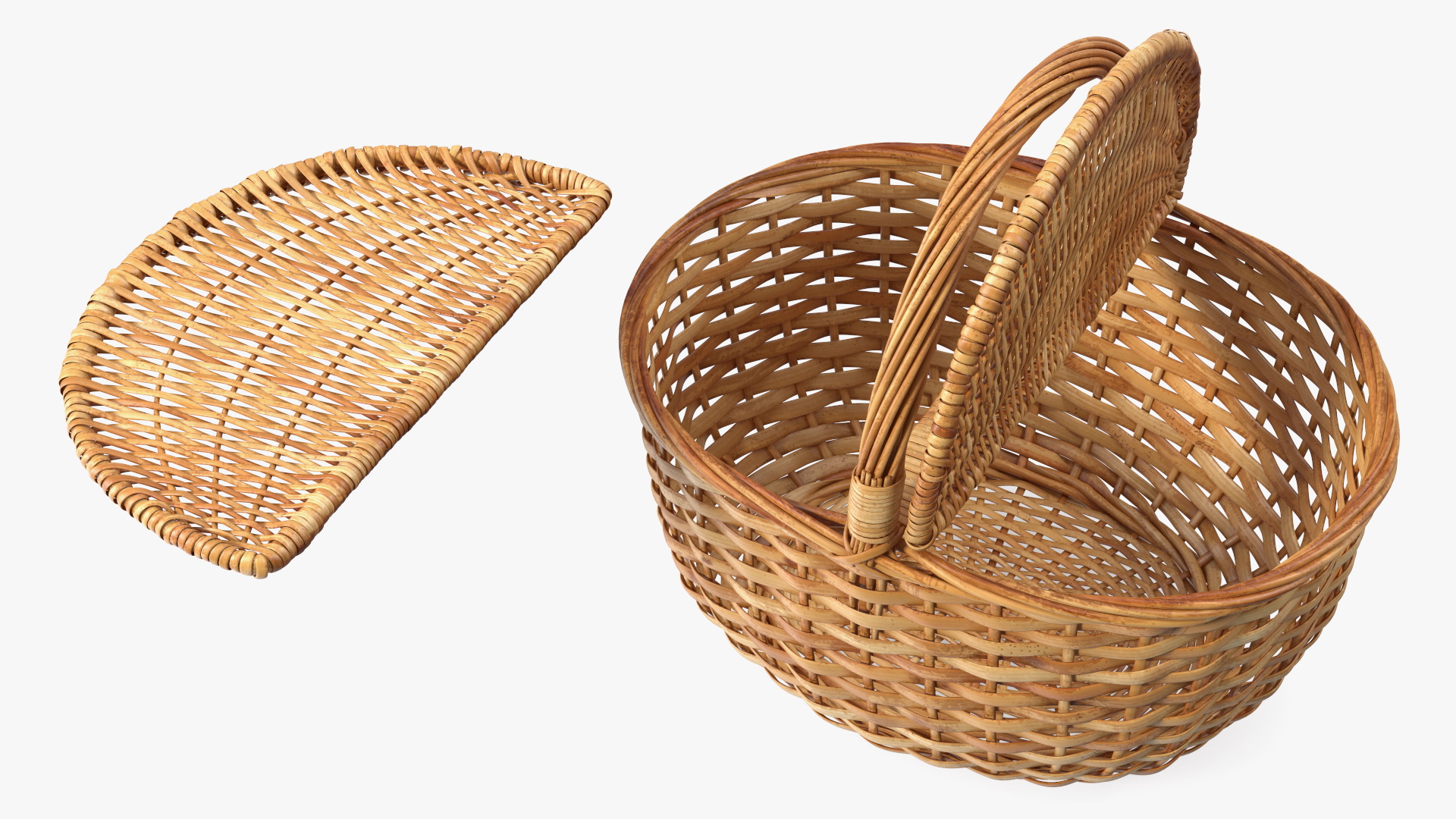 Handcrafted Wicker Picnic Basket 3D