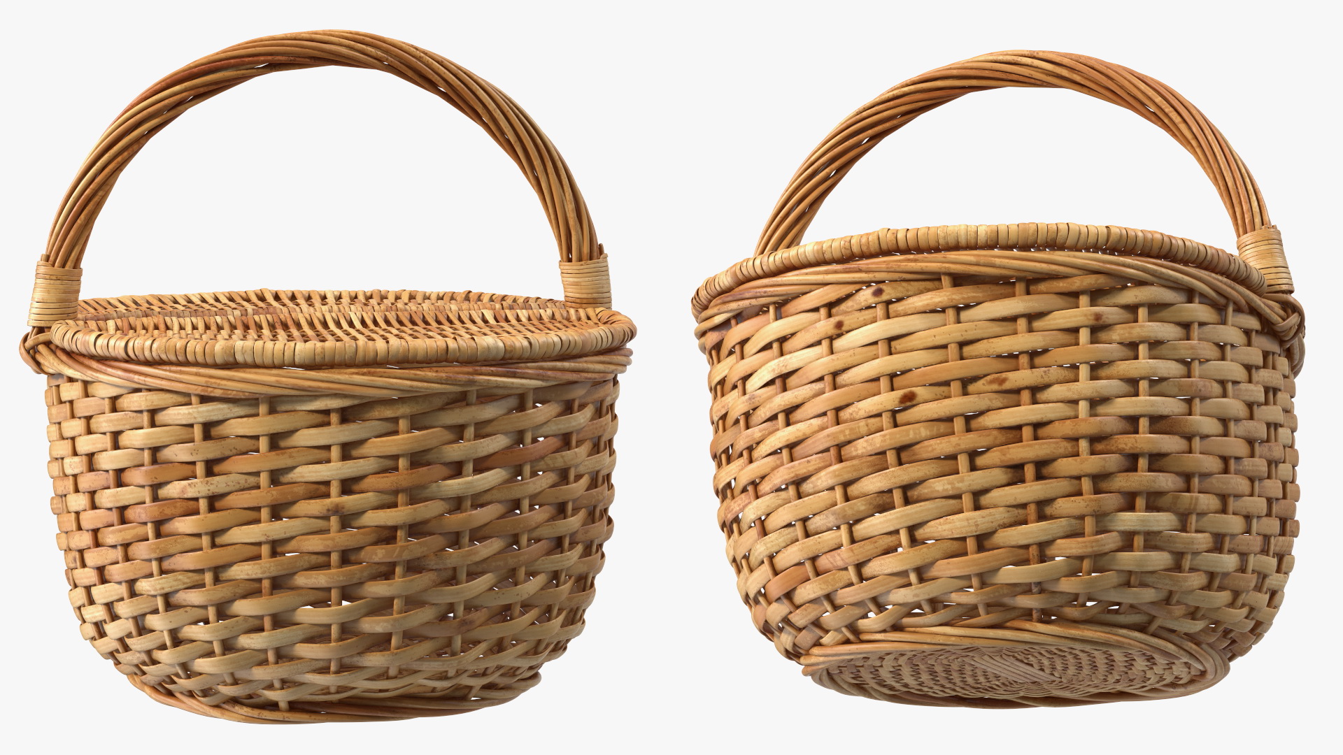 Handcrafted Wicker Picnic Basket 3D