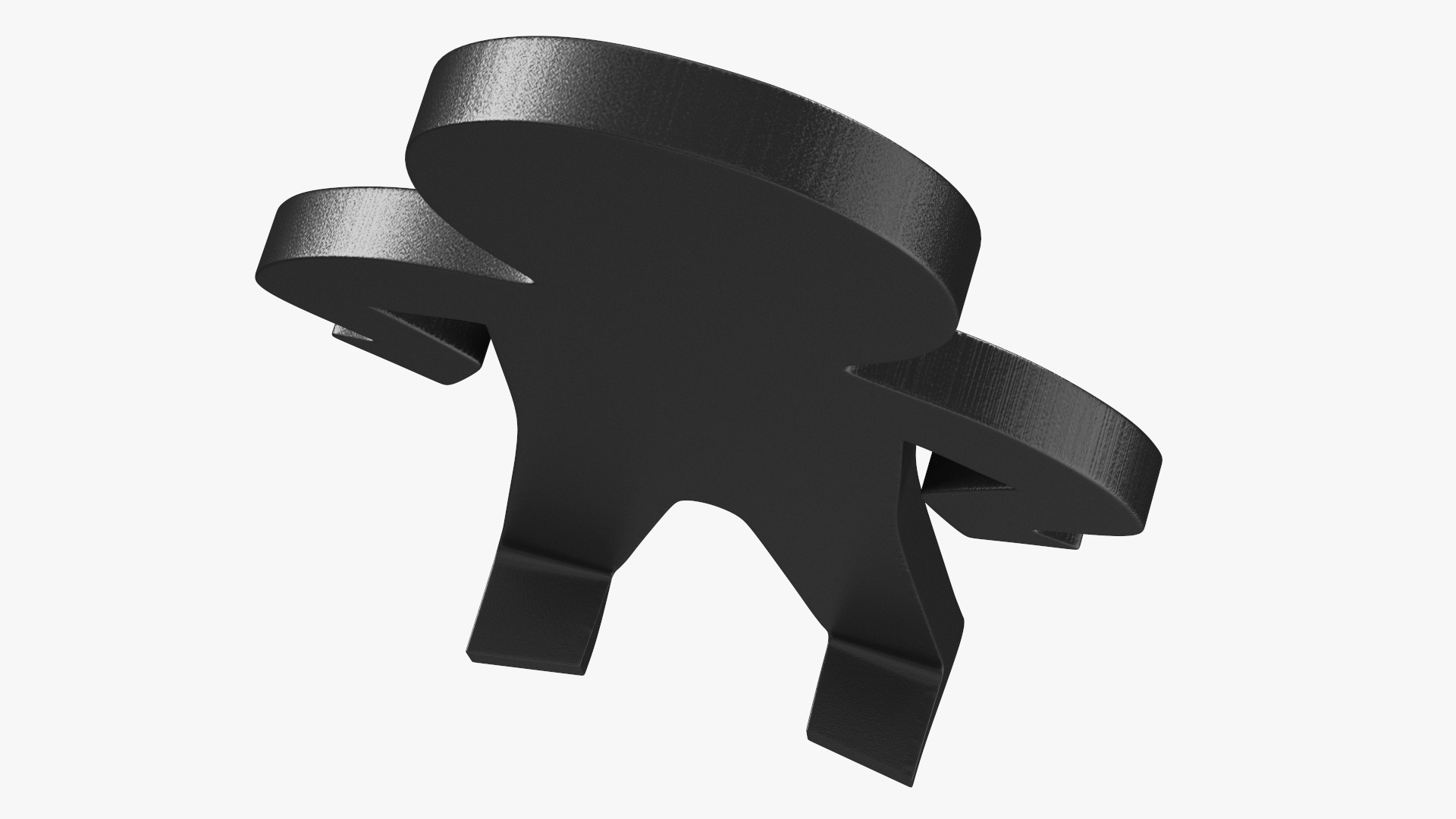 Plastic Stickman Confident Pose Black 3D