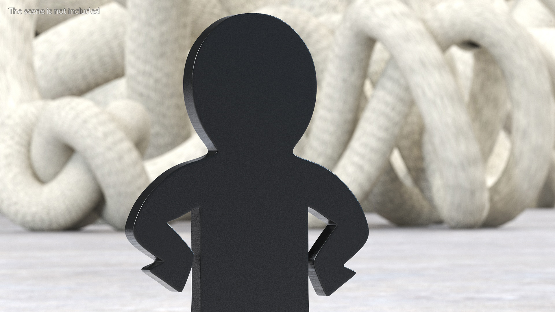 Plastic Stickman Confident Pose Black 3D