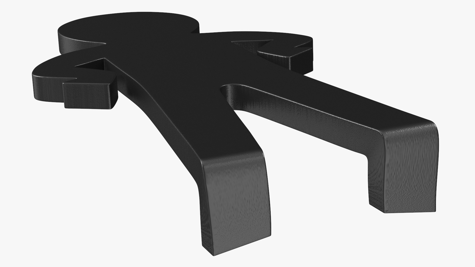 Plastic Stickman Confident Pose Black 3D