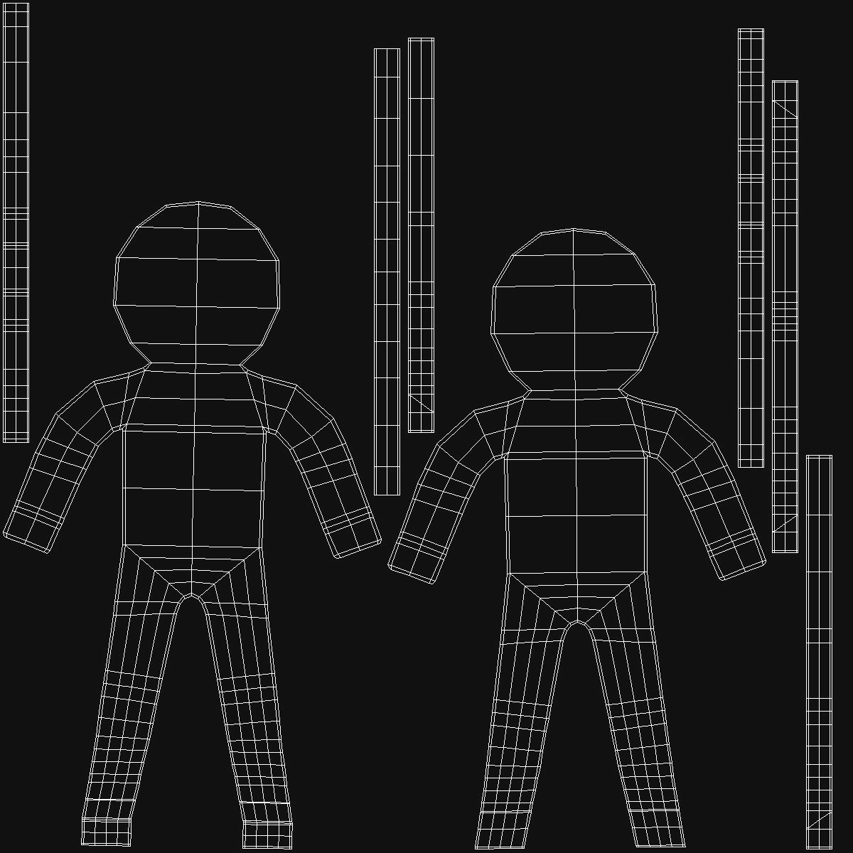 Plastic Stickman Confident Pose Black 3D