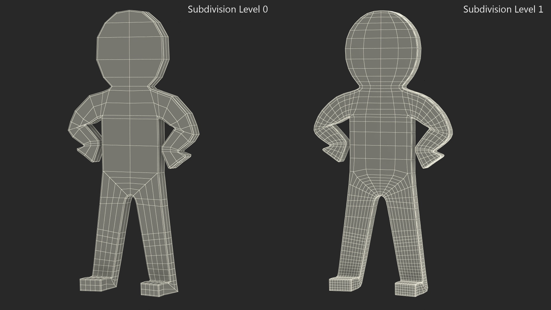Plastic Stickman Confident Pose Black 3D