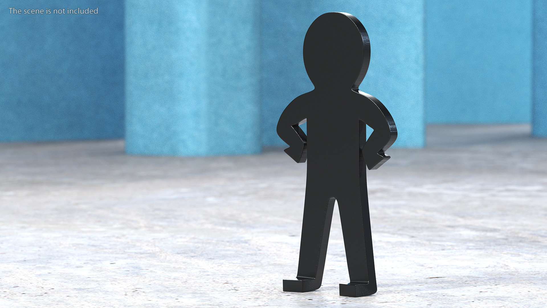 Plastic Stickman Confident Pose Black 3D