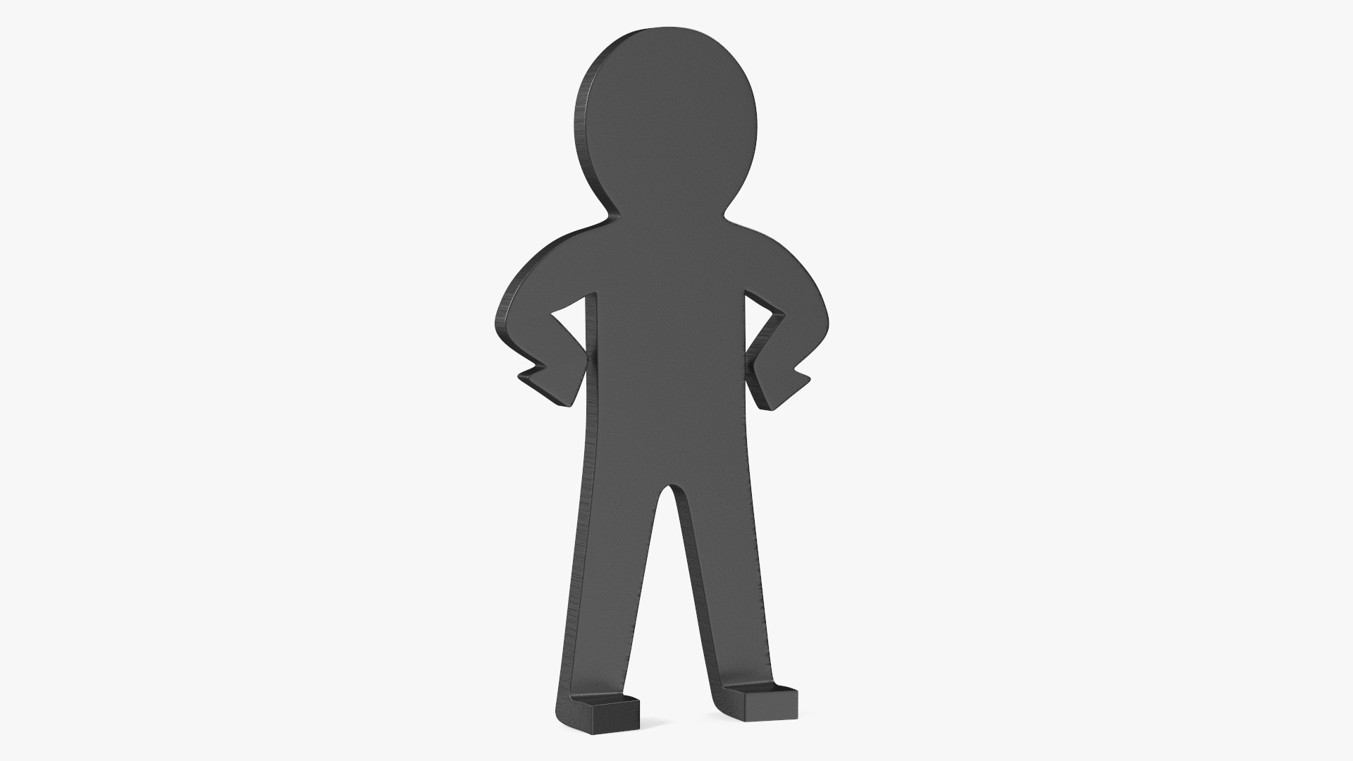 Plastic Stickman Confident Pose Black 3D