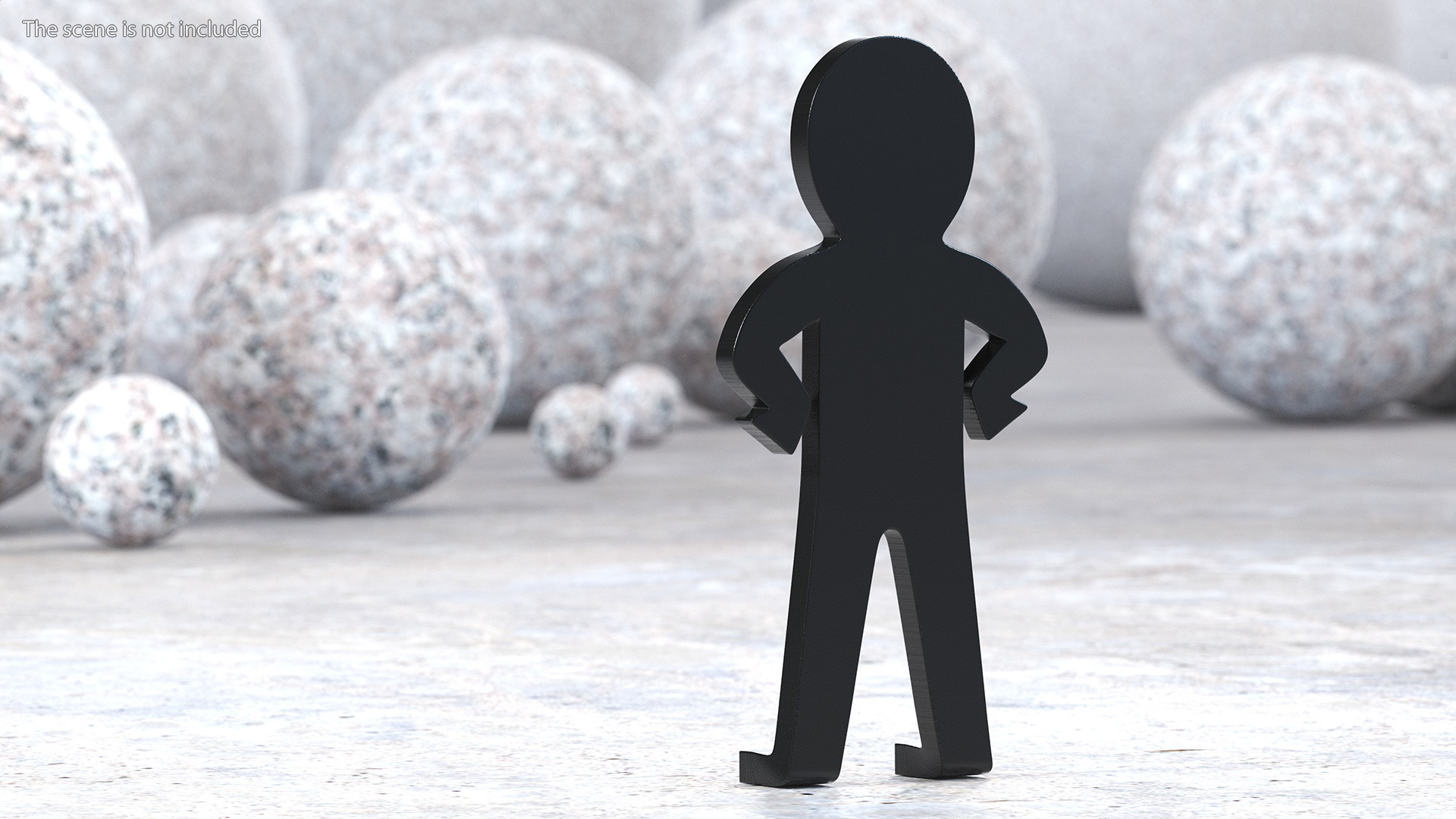 Plastic Stickman Confident Pose Black 3D