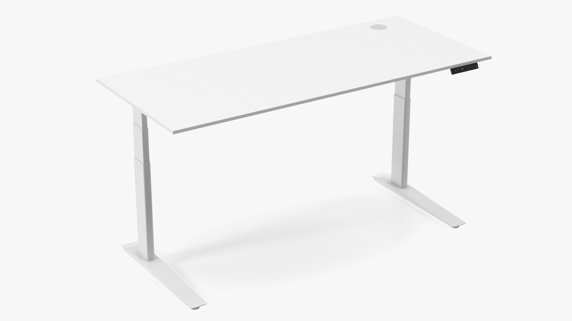 3D White Standing Desk Workstation