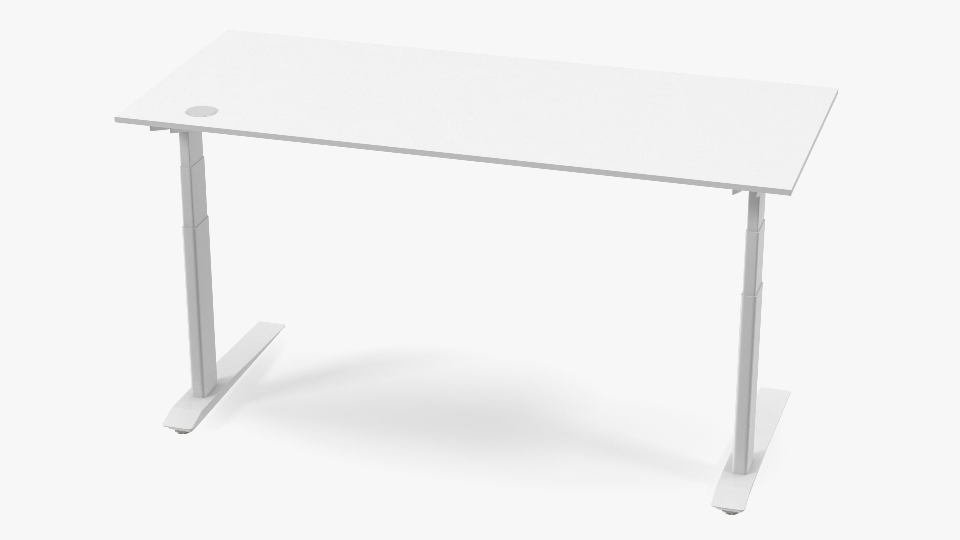 3D White Standing Desk Workstation