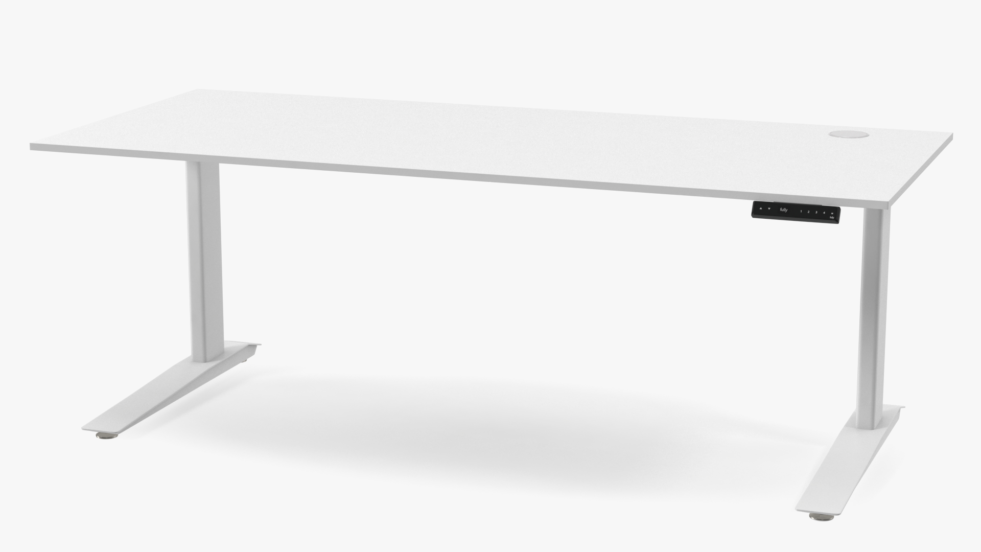 3D White Standing Desk Workstation