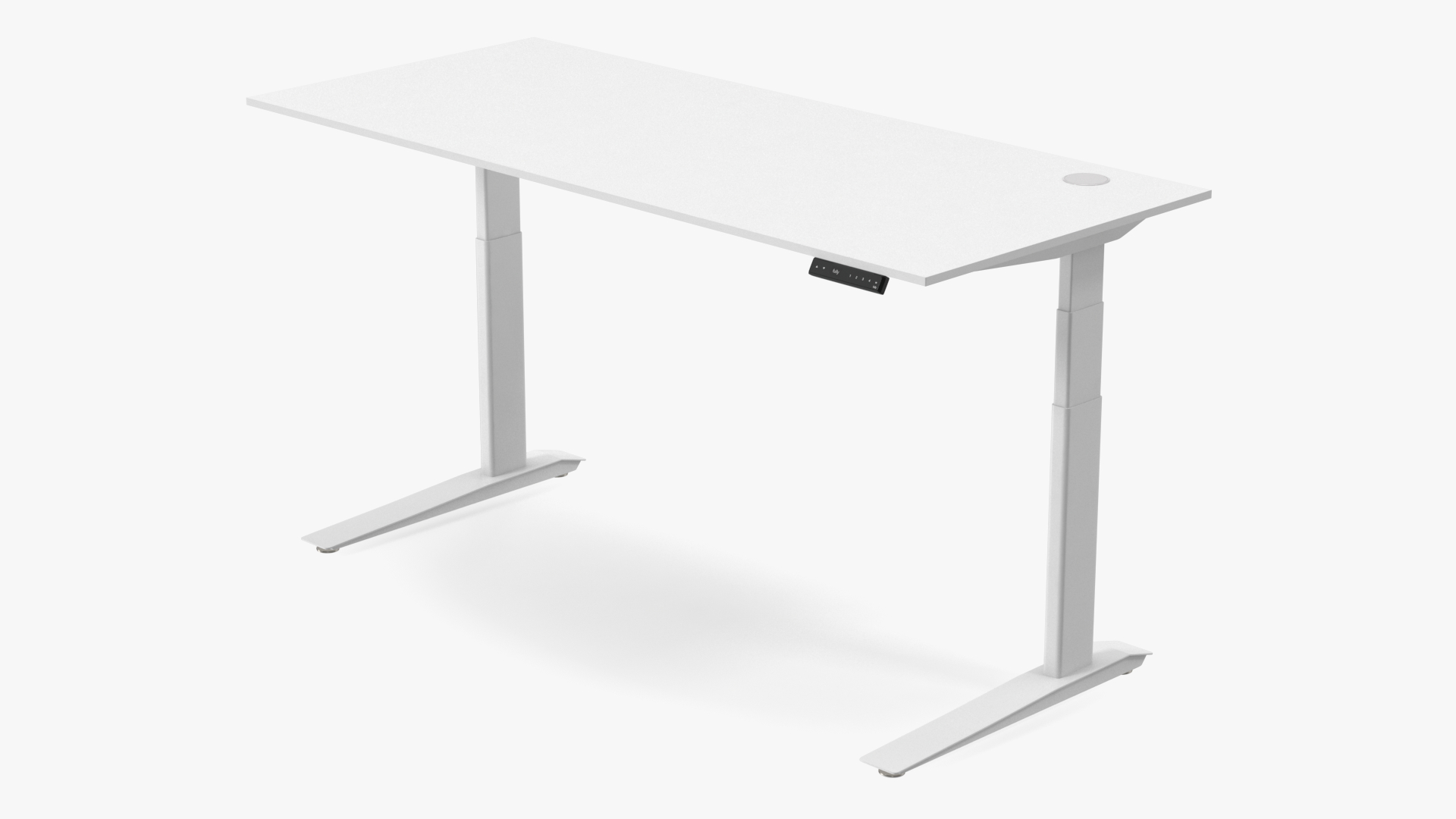 3D White Standing Desk Workstation