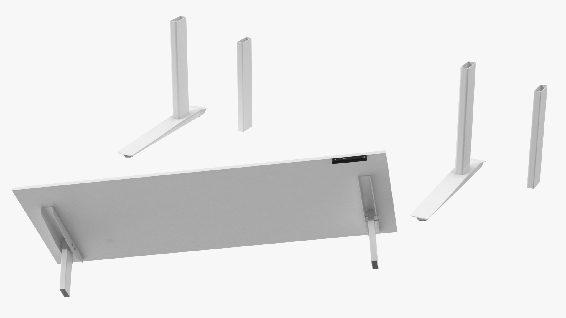 3D White Standing Desk Workstation
