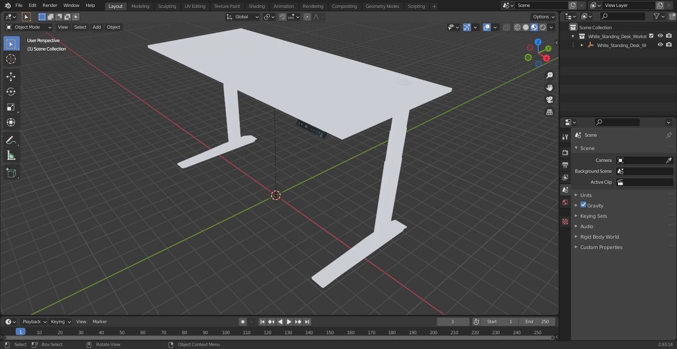 3D White Standing Desk Workstation