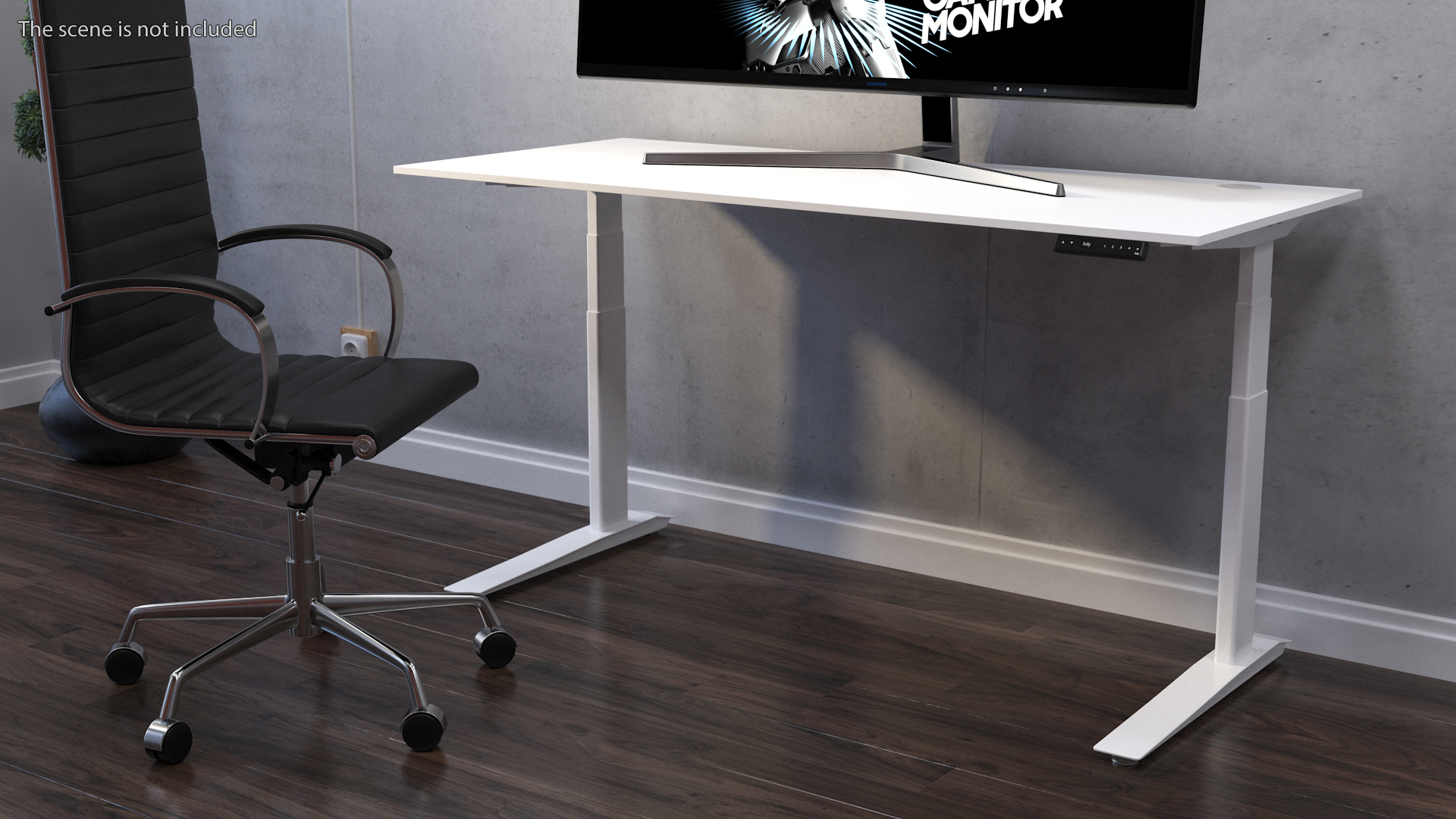 3D White Standing Desk Workstation