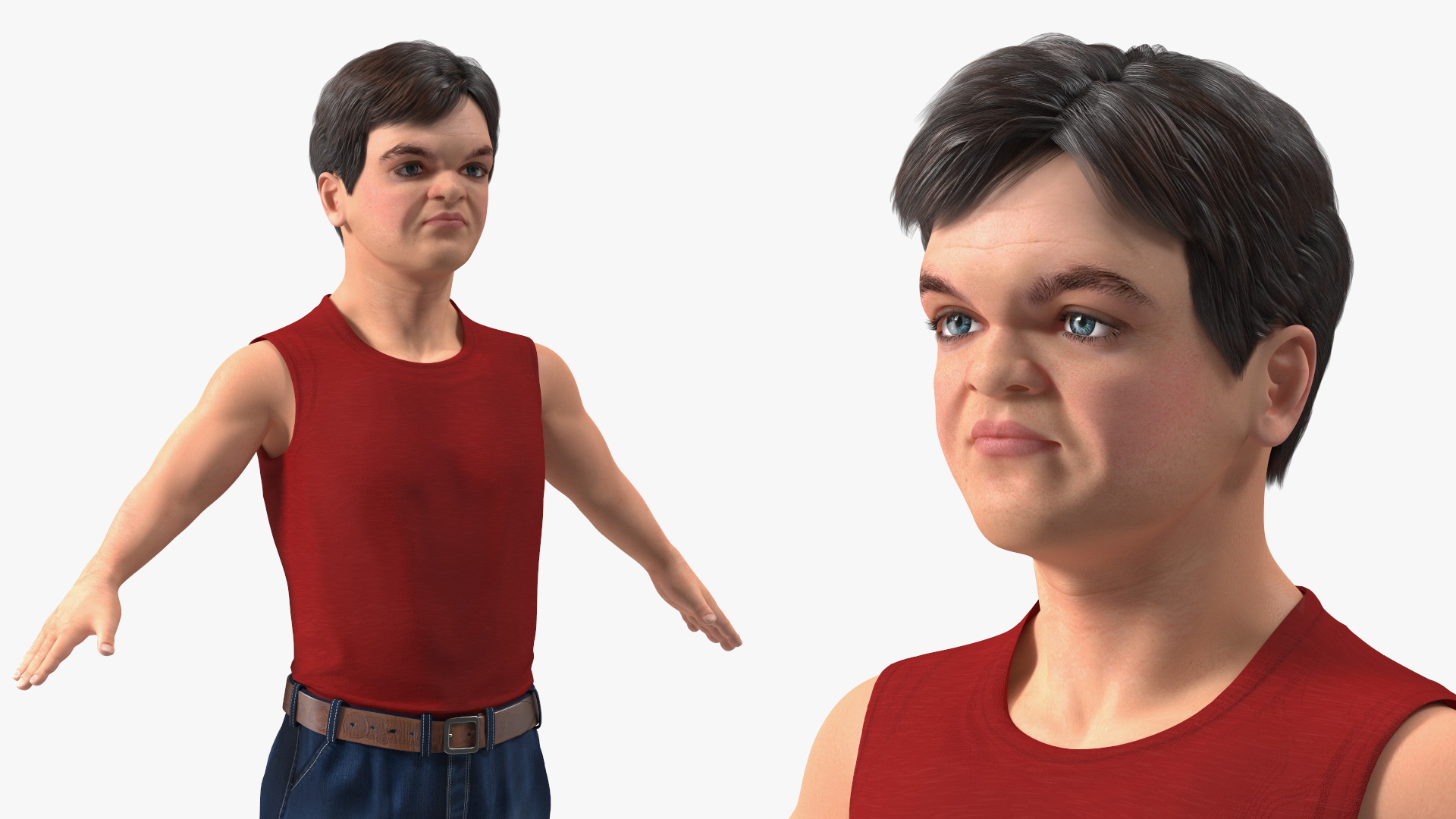 Dwarf Man Wearing Summer Clothes A-pose 3D model