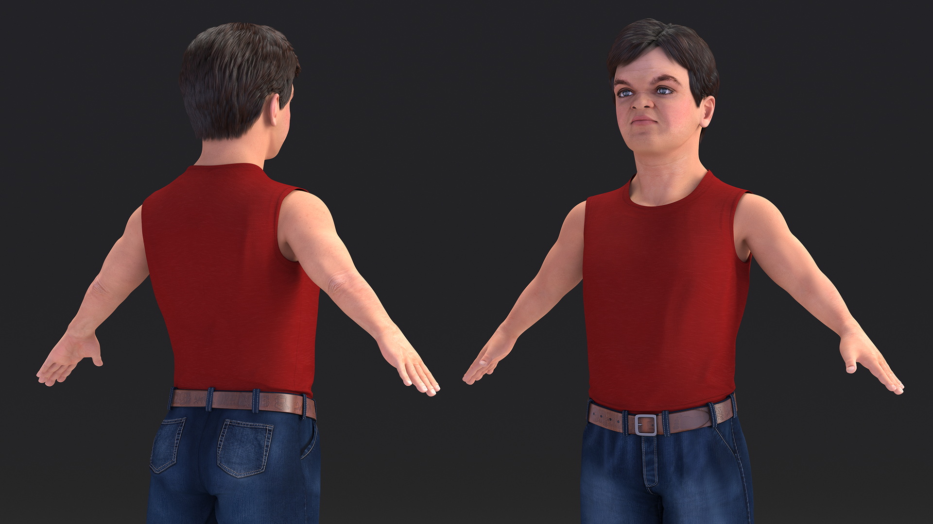 Dwarf Man Wearing Summer Clothes A-pose 3D model