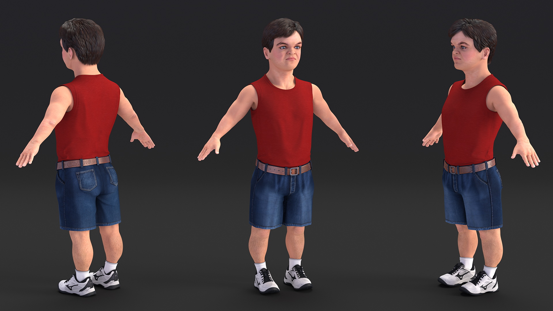 Dwarf Man Wearing Summer Clothes A-pose 3D model