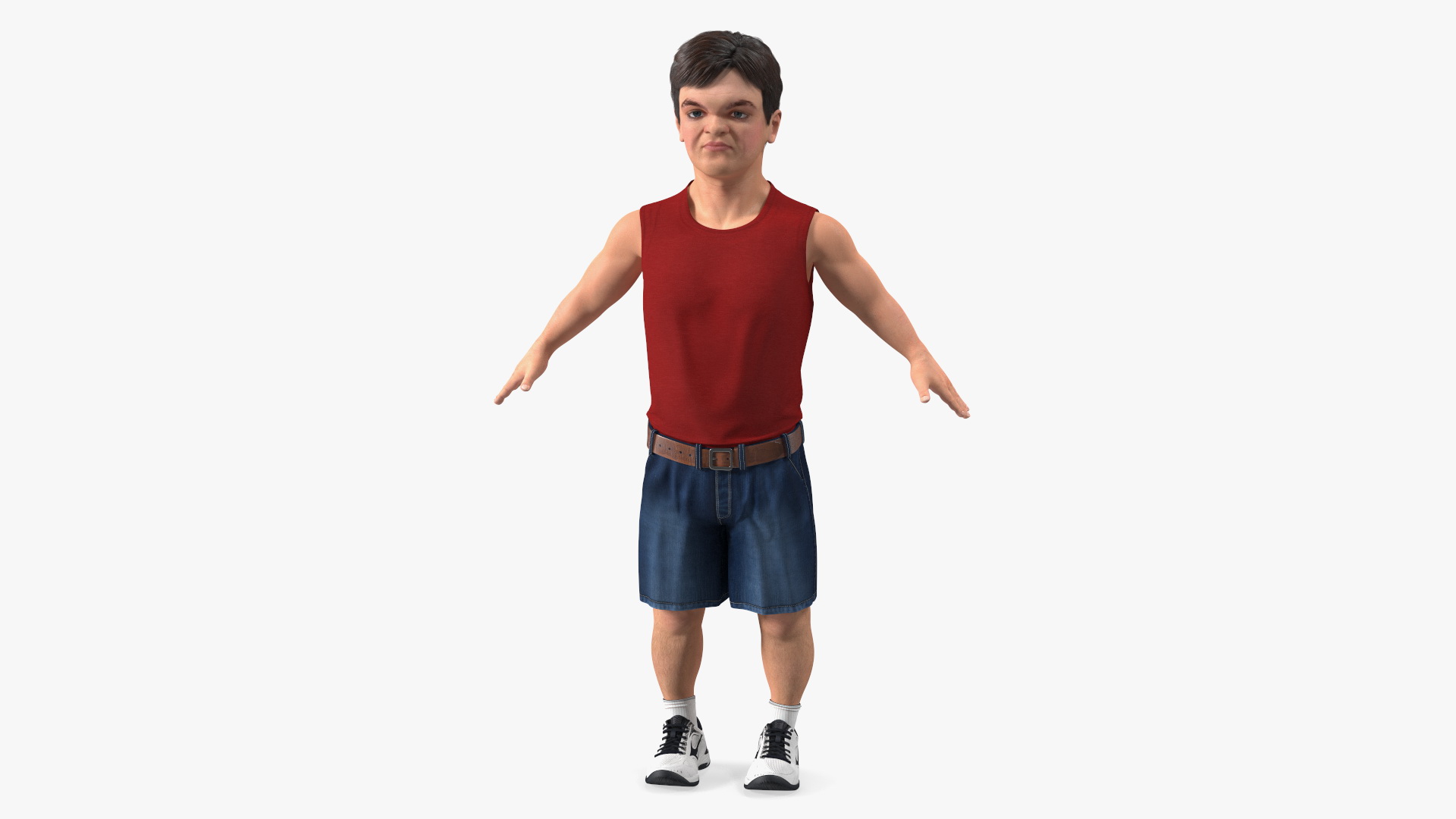 Dwarf Man Wearing Summer Clothes A-pose 3D model