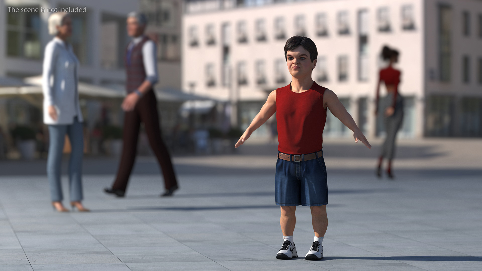 Dwarf Man Wearing Summer Clothes A-pose 3D model