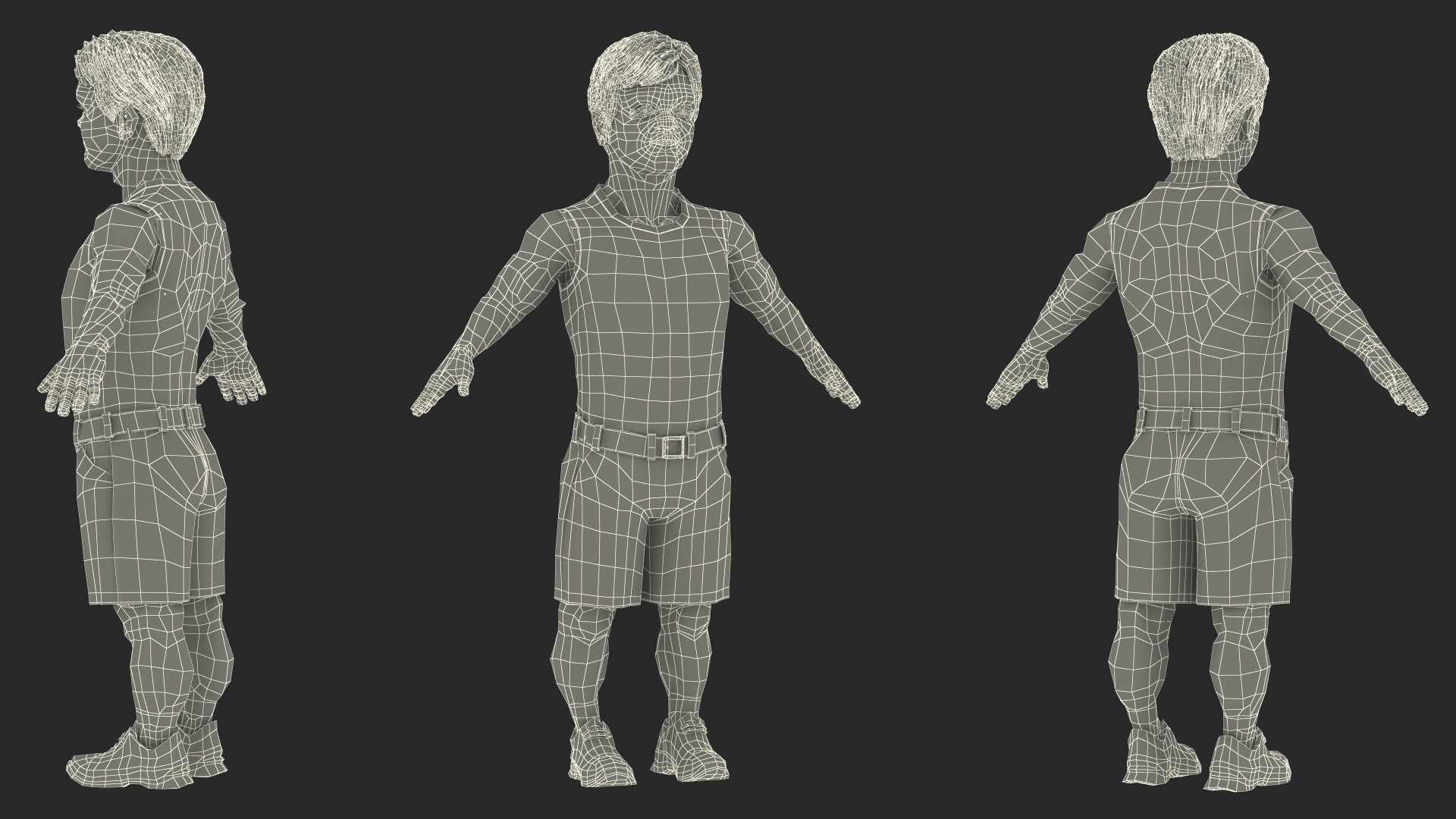 Dwarf Man Wearing Summer Clothes A-pose 3D model