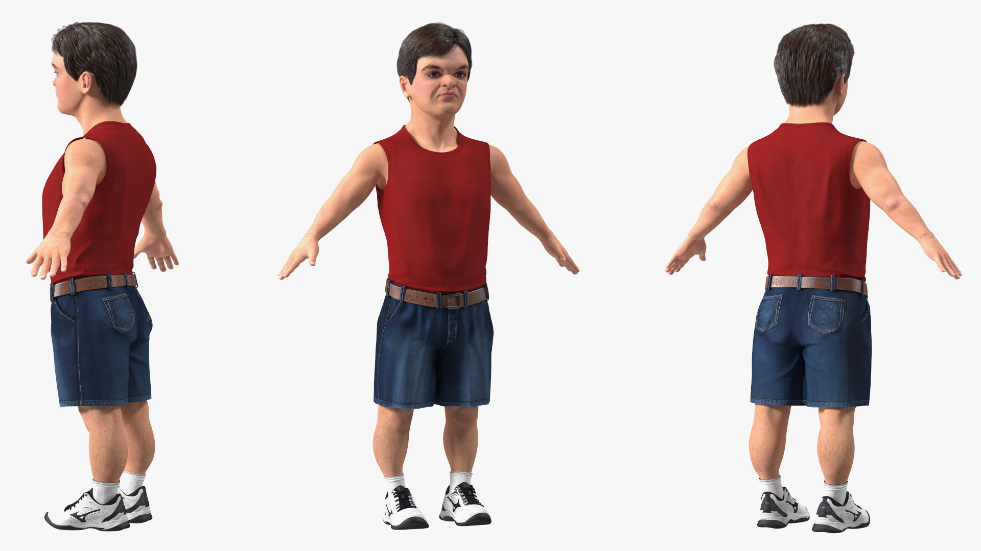 Dwarf Man Wearing Summer Clothes A-pose 3D model
