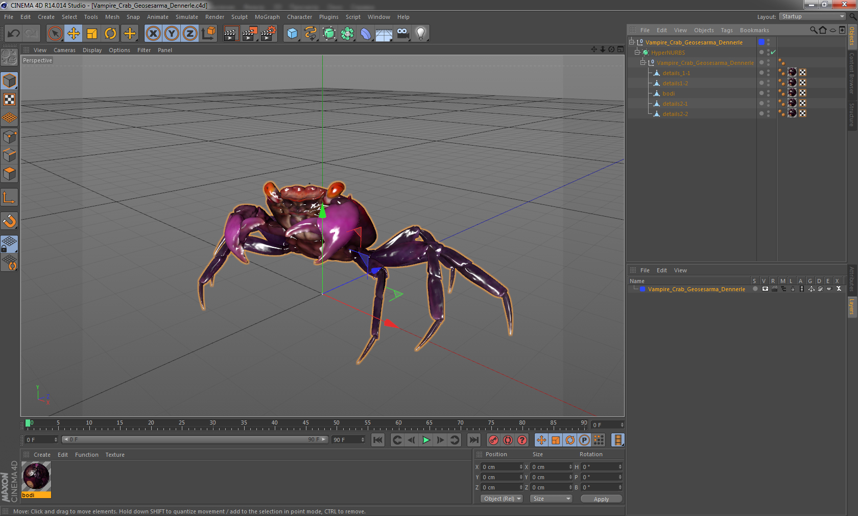 Vampire Crab Geosesarma Dennerle 3D