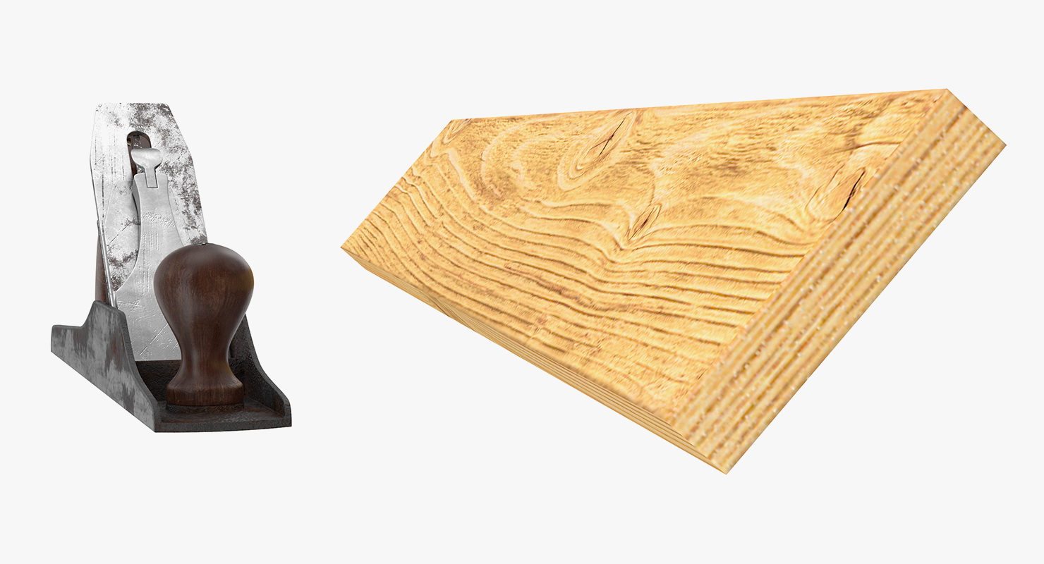 3D Wood Plane with Board