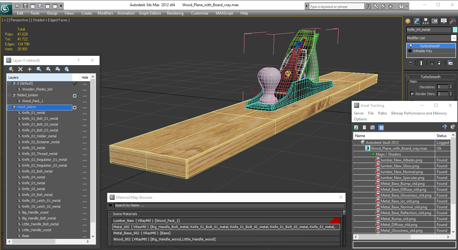 3D Wood Plane with Board