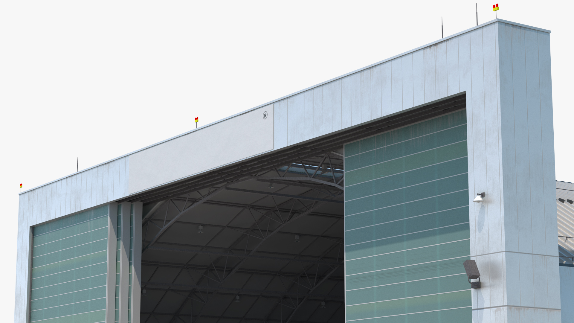 3D model Airship Hangar with Blimp