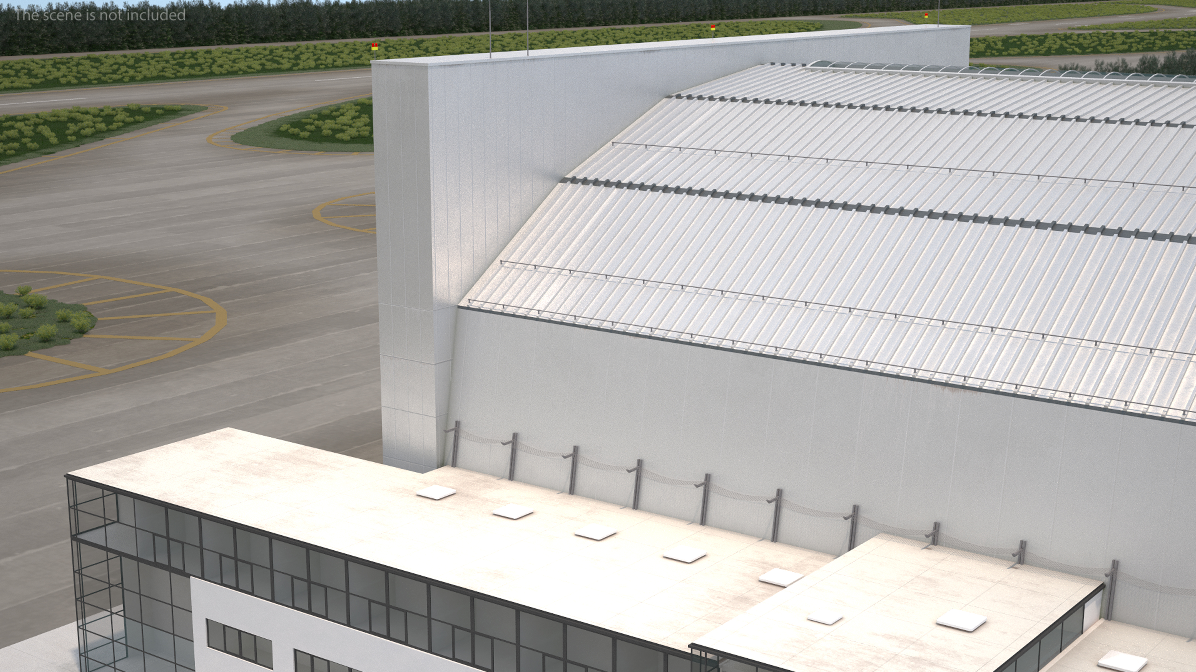 3D model Airship Hangar with Blimp