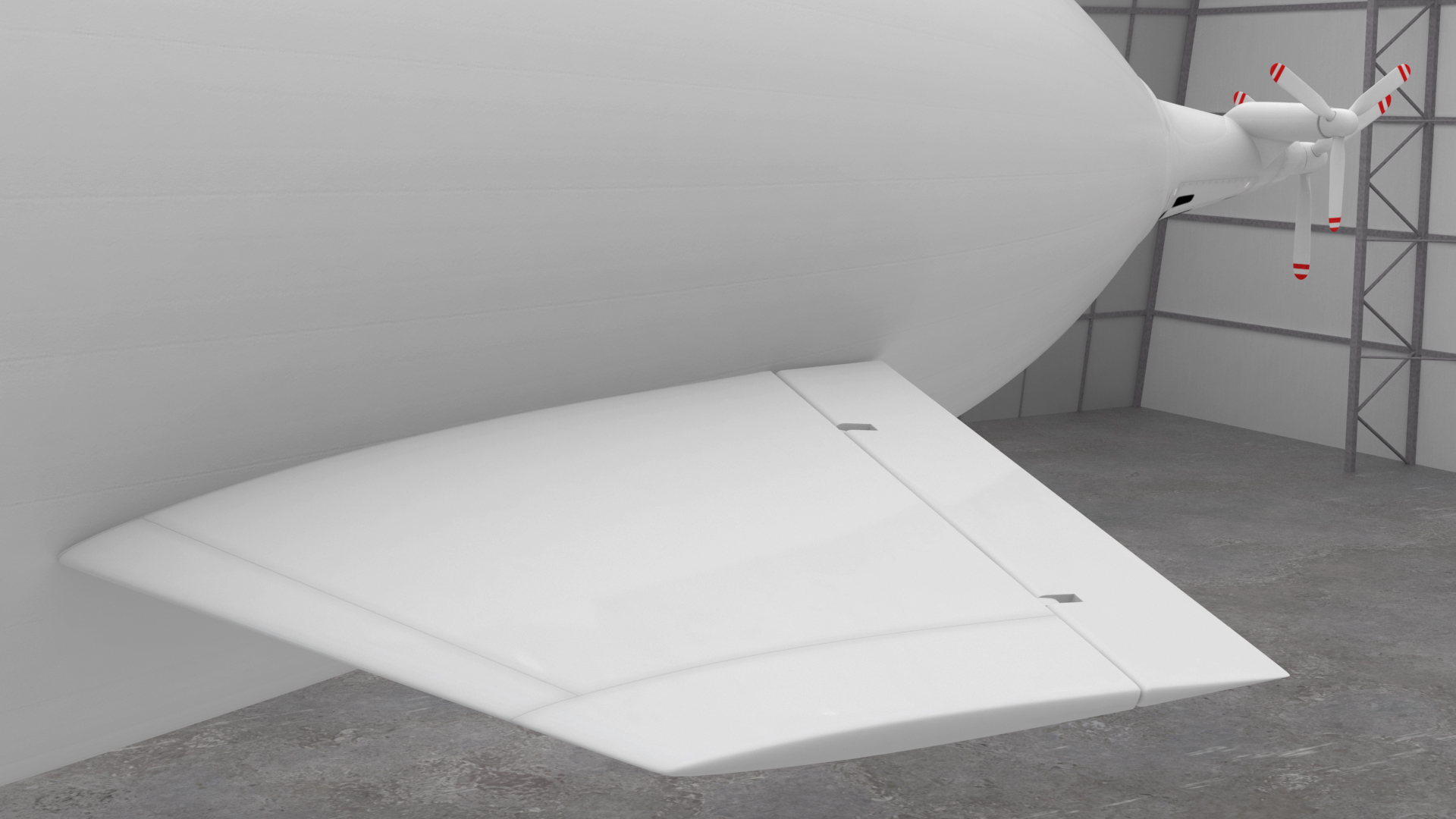 3D model Airship Hangar with Blimp