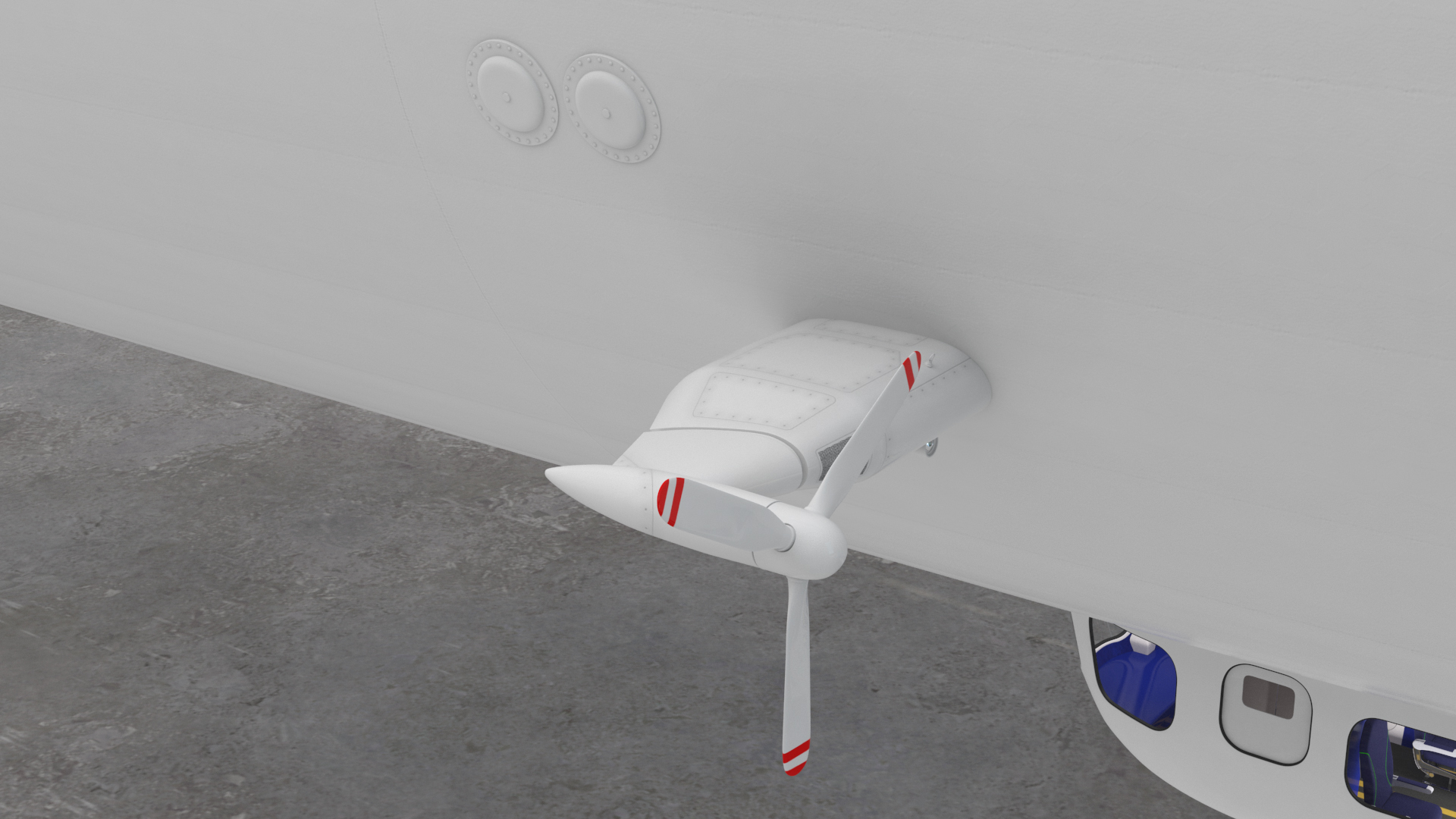 3D model Airship Hangar with Blimp