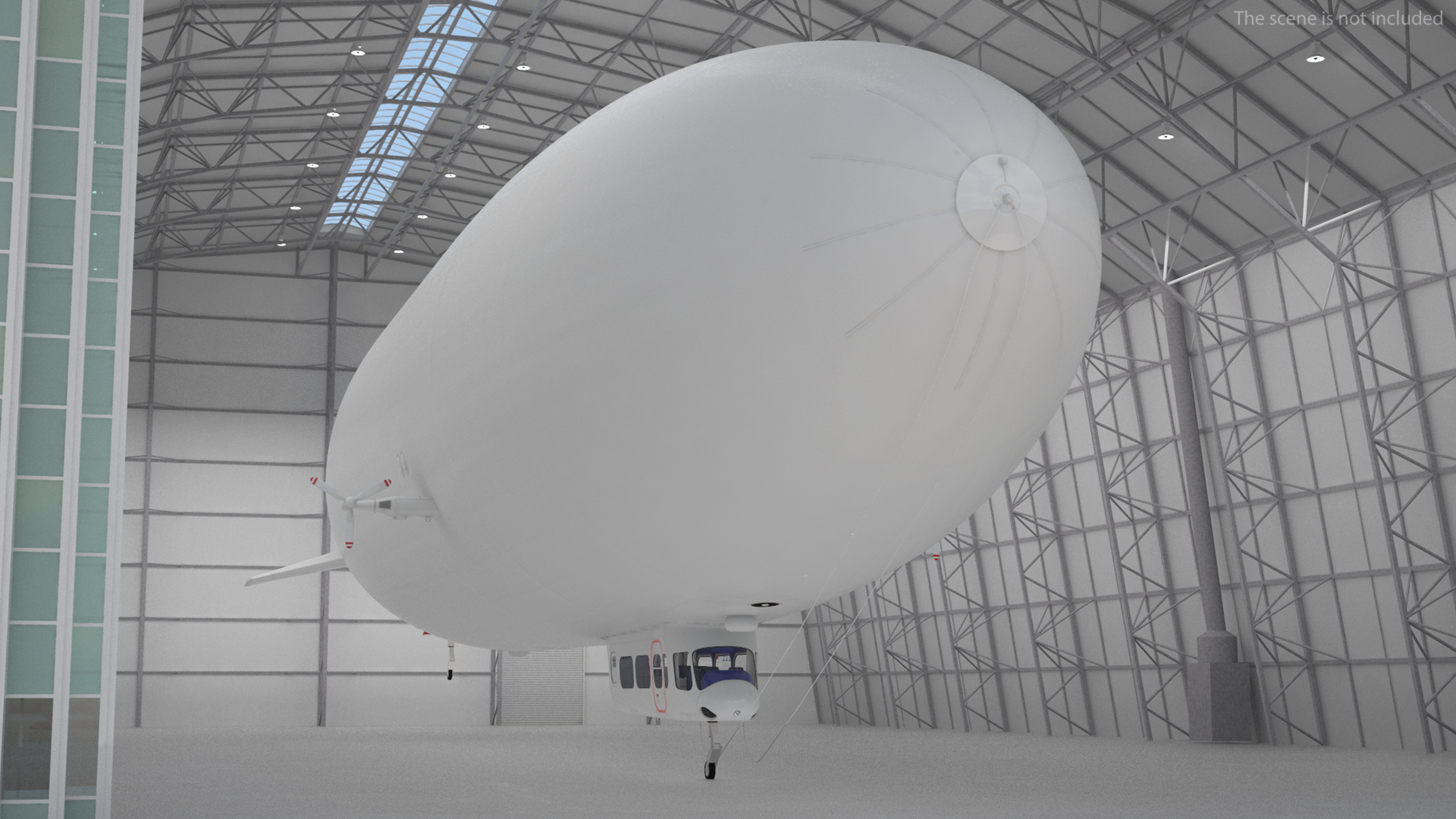 3D model Airship Hangar with Blimp